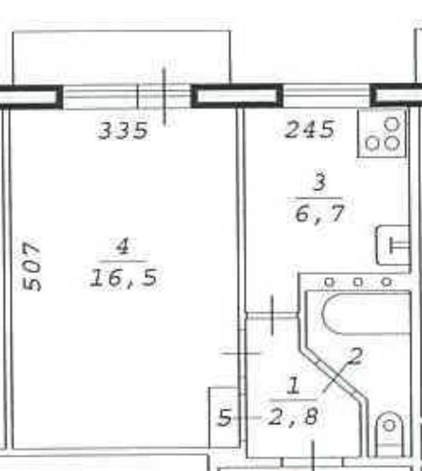1-к. квартира, 30 м², 5/5 эт.