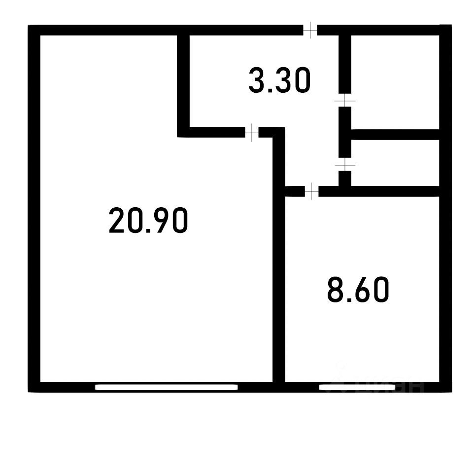 1-к. квартира, 31.8 м², 2/5 эт.