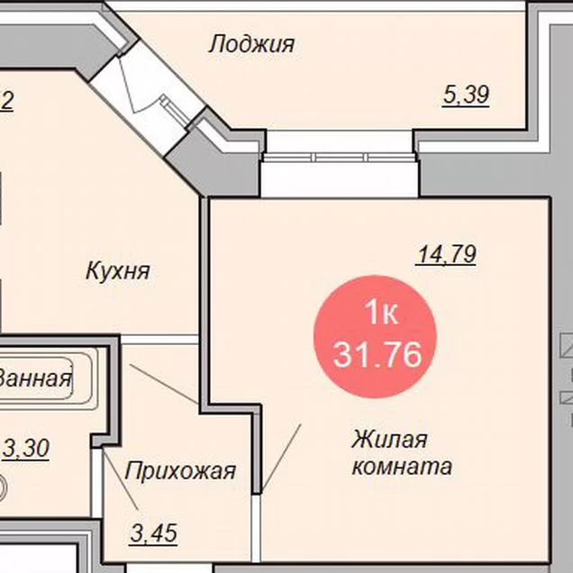 1-к. квартира, 31,8 м², 7/10 эт.